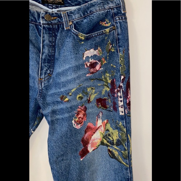 Roberto Cavalli Vintage 90s Hand Painted Jeans - Picture 11 of 16